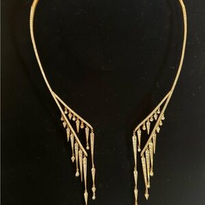Swarovski Gold Fringe Teardrop Necklace